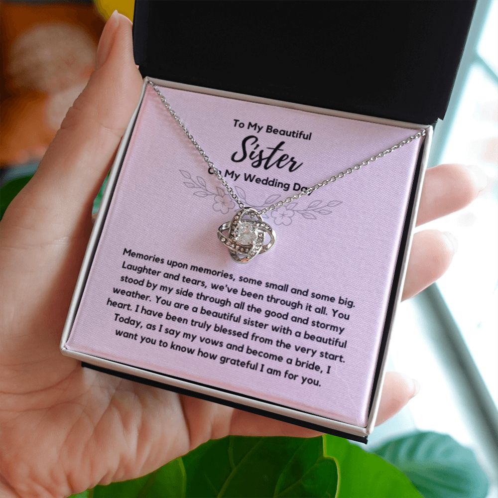 Sister of the Bride Gift Necklace, Sister Wedding Gift from Bride to Sister rehearsal dinner Gift to my Sister on my Wedding Day