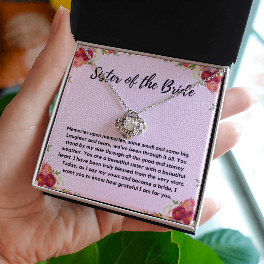 Sister of the Bride Gift Necklace, Sister Wedding Gift from Bride to Sister rehearsal dinner Gift to my Sister on my Wedding Day