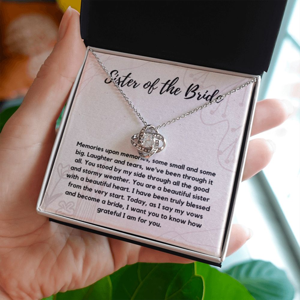 Sister of the Bride Gift Necklace, Sister Wedding Gift from Bride to Sister rehearsal dinner Gift to my Sister on my Wedding Day