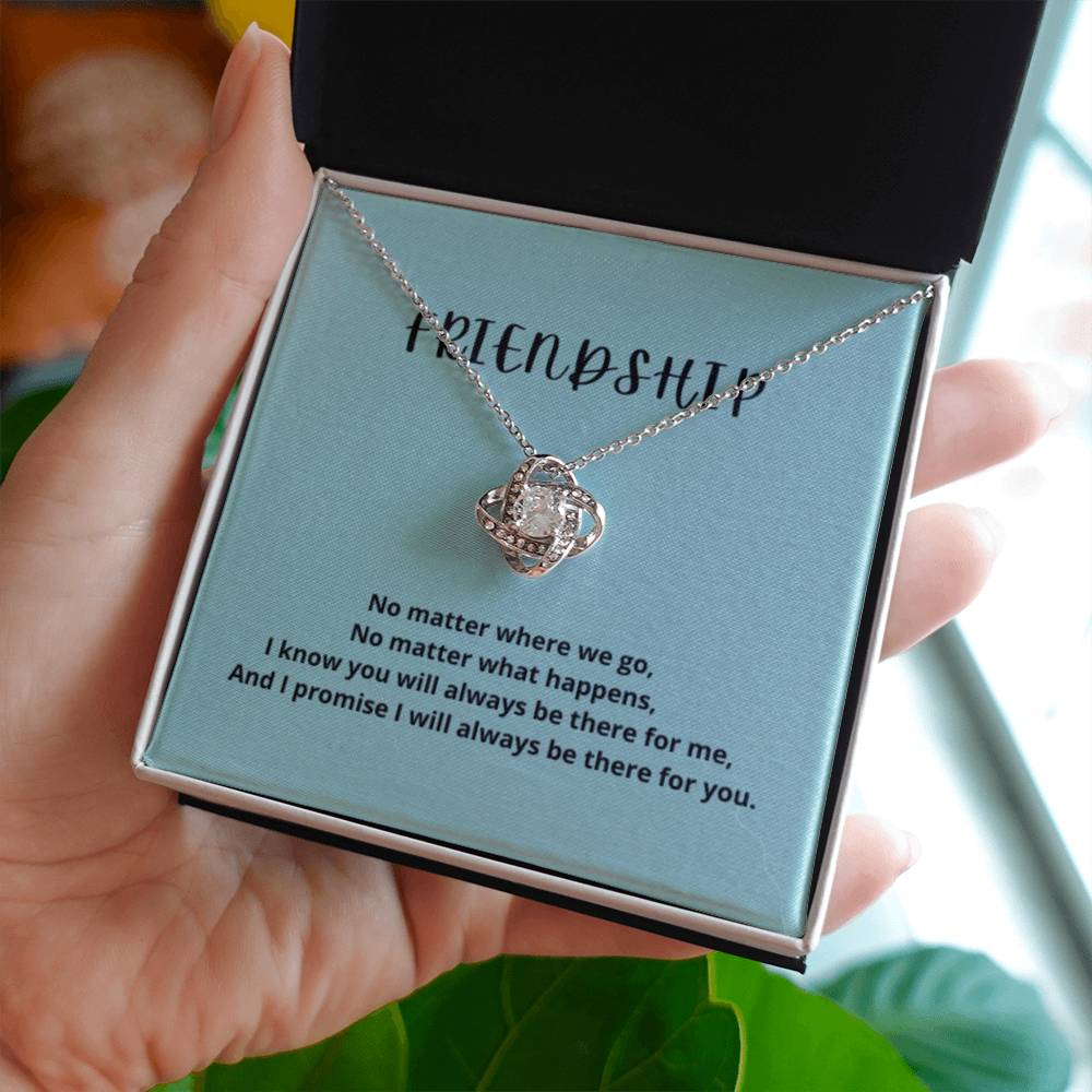 EllePendants Knot of Friendship, Hearts Friendship Necklace, Best Friend Necklaces, Friendship Jewelry Long Distance Birthday Christmas, Love Knot