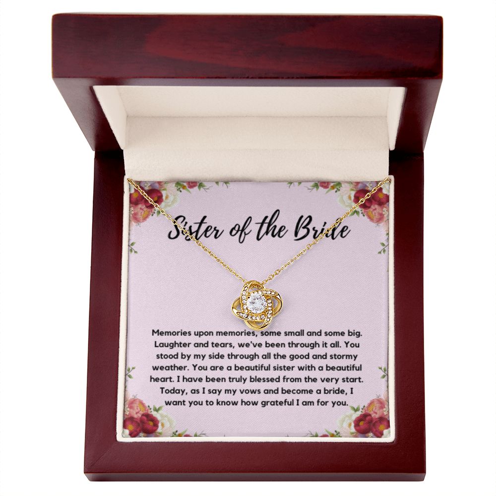 Sister of the Bride Gift Necklace, Sister Wedding Gift from Bride to Sister rehearsal dinner Gift to my Sister on my Wedding Day