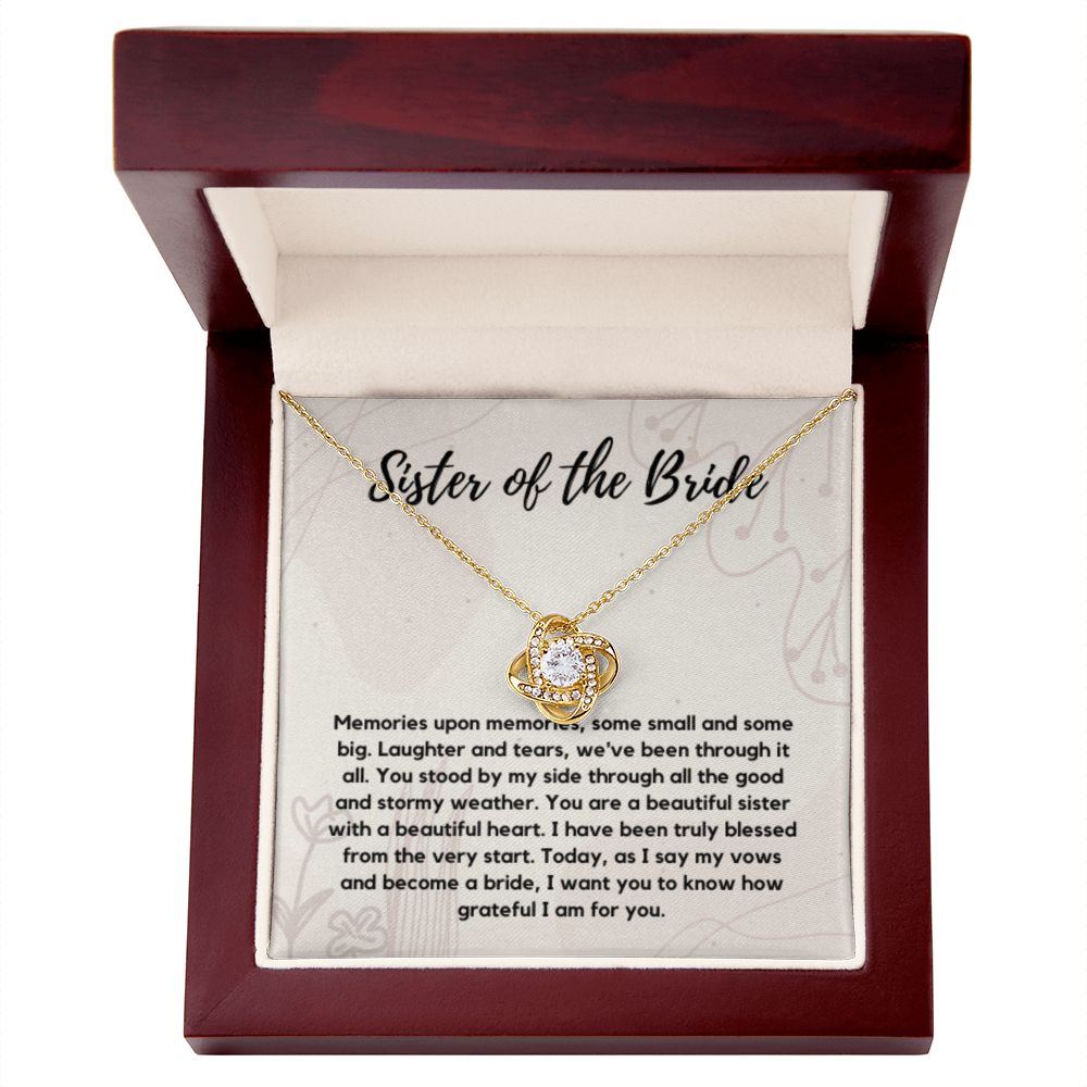 Sister of the Bride Gift Necklace, Sister Wedding Gift from Bride to Sister rehearsal dinner Gift to my Sister on my Wedding Day