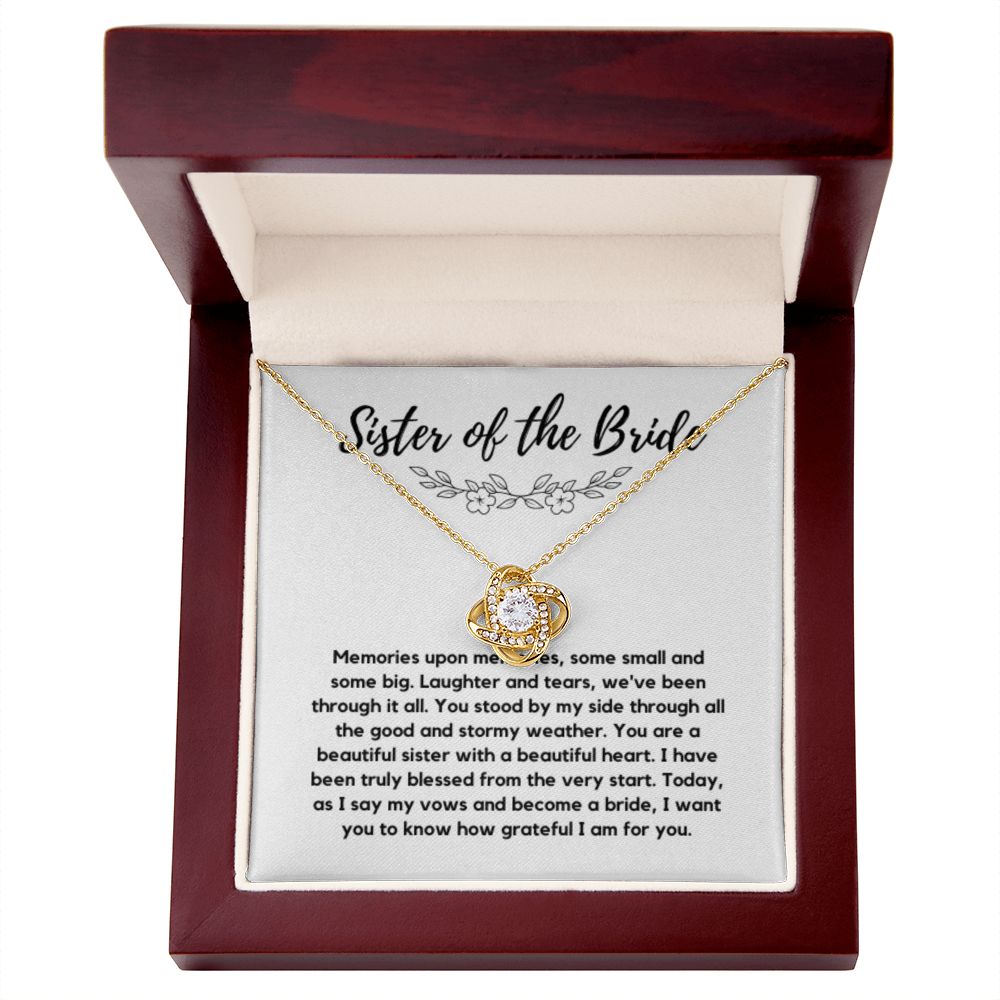 Sister of the Bride Gift Necklace, Sister Wedding Gift from Bride to Sister rehearsal dinner Gift to my Sister on my Wedding Day