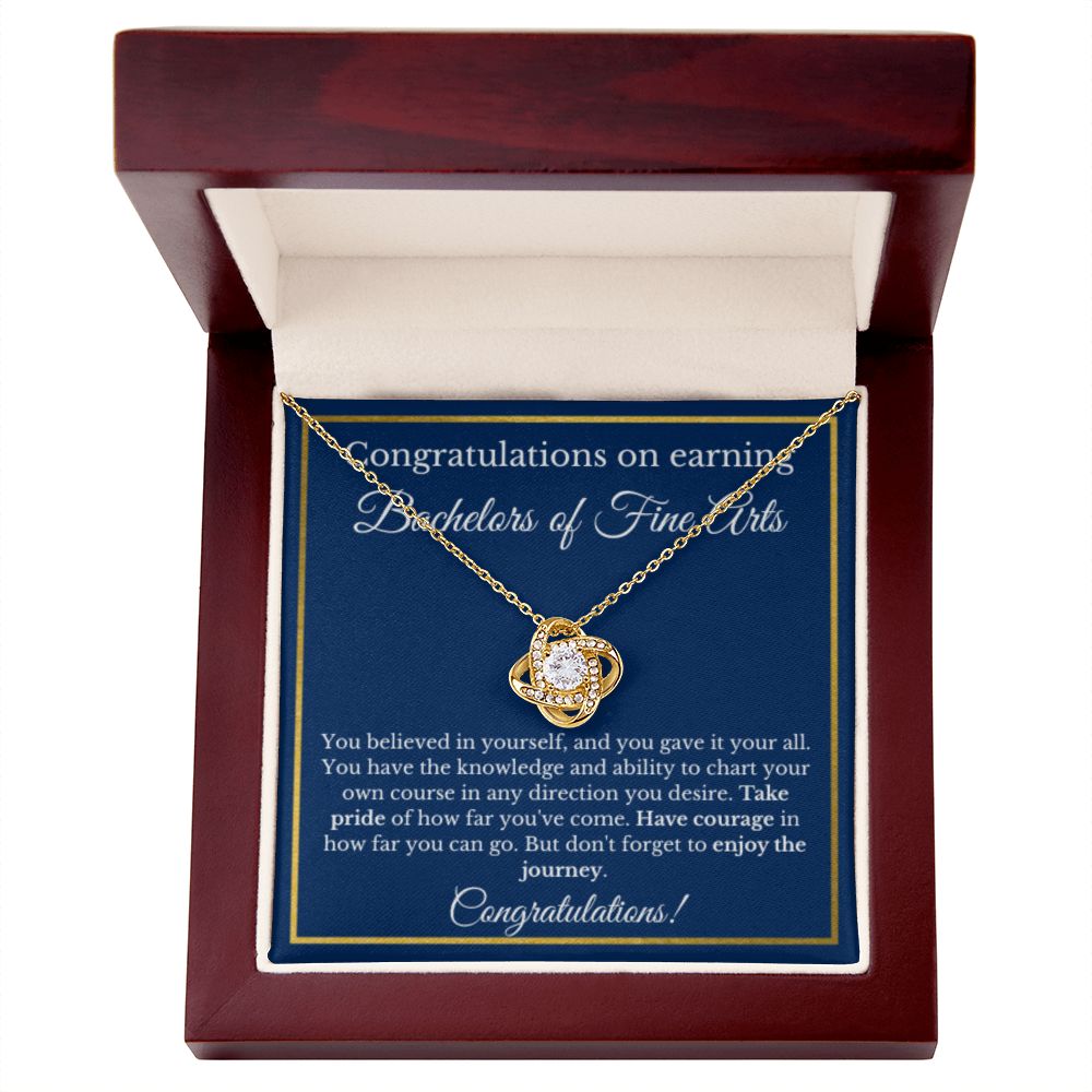 Bachelors of Fine Arts Degree Graduation Gifts, Art Gifts, Bachelors of Fine Arts Gold Diamond Necklace