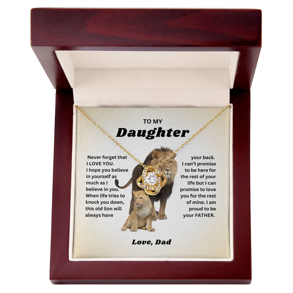 [Almost Sold Out] Daughter - Proud Lion - From Dad Love Knot Necklace