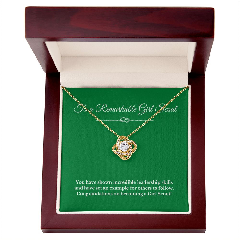 Love Knot Girl Scout Gift, Girl Scout Necklace, Girl Scout Gifts, Girl Scout Jewelry, Girl Scout Leader Gift, Girl Scout Gold Award Gift, Gold Award