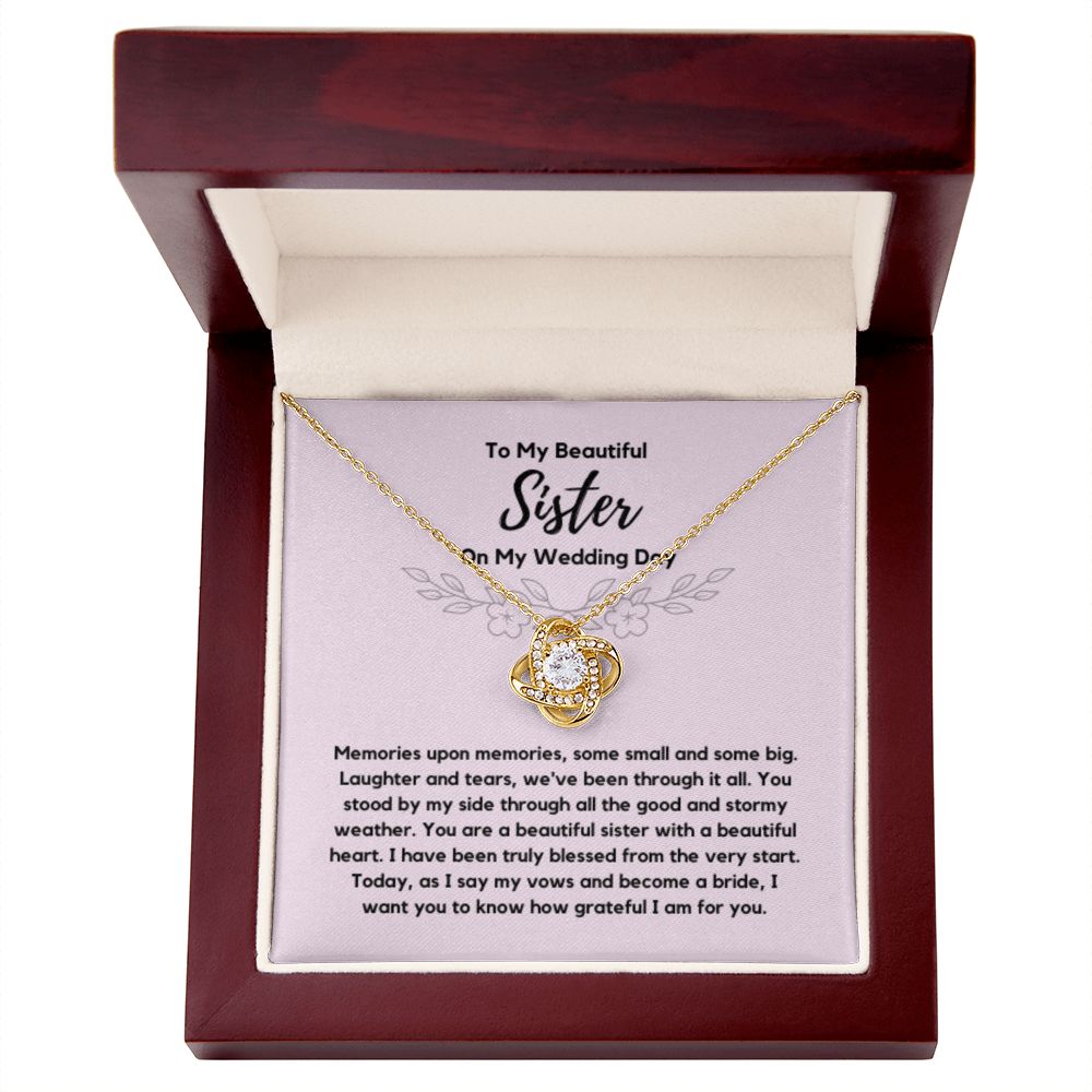 Sister of the Bride Gift Necklace, Sister Wedding Gift from Bride to Sister rehearsal dinner Gift to my Sister on my Wedding Day