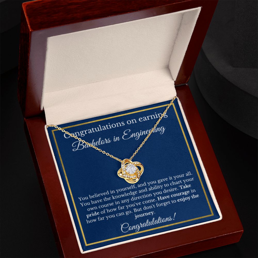 BS Engineering Degree Graduation Gifts, Technology, Engineer Gifts, Bachelors of Engineering Gold Diamond Necklace