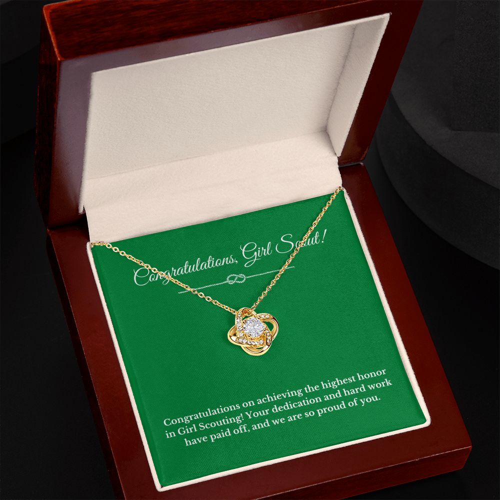 Love Knot Girl Scout Gift, Girl Scout Necklace, Girl Scout Gifts, Girl Scout Jewelry, Girl Scout Leader Gift, Girl Scout Gold Award Gift, Gold Award