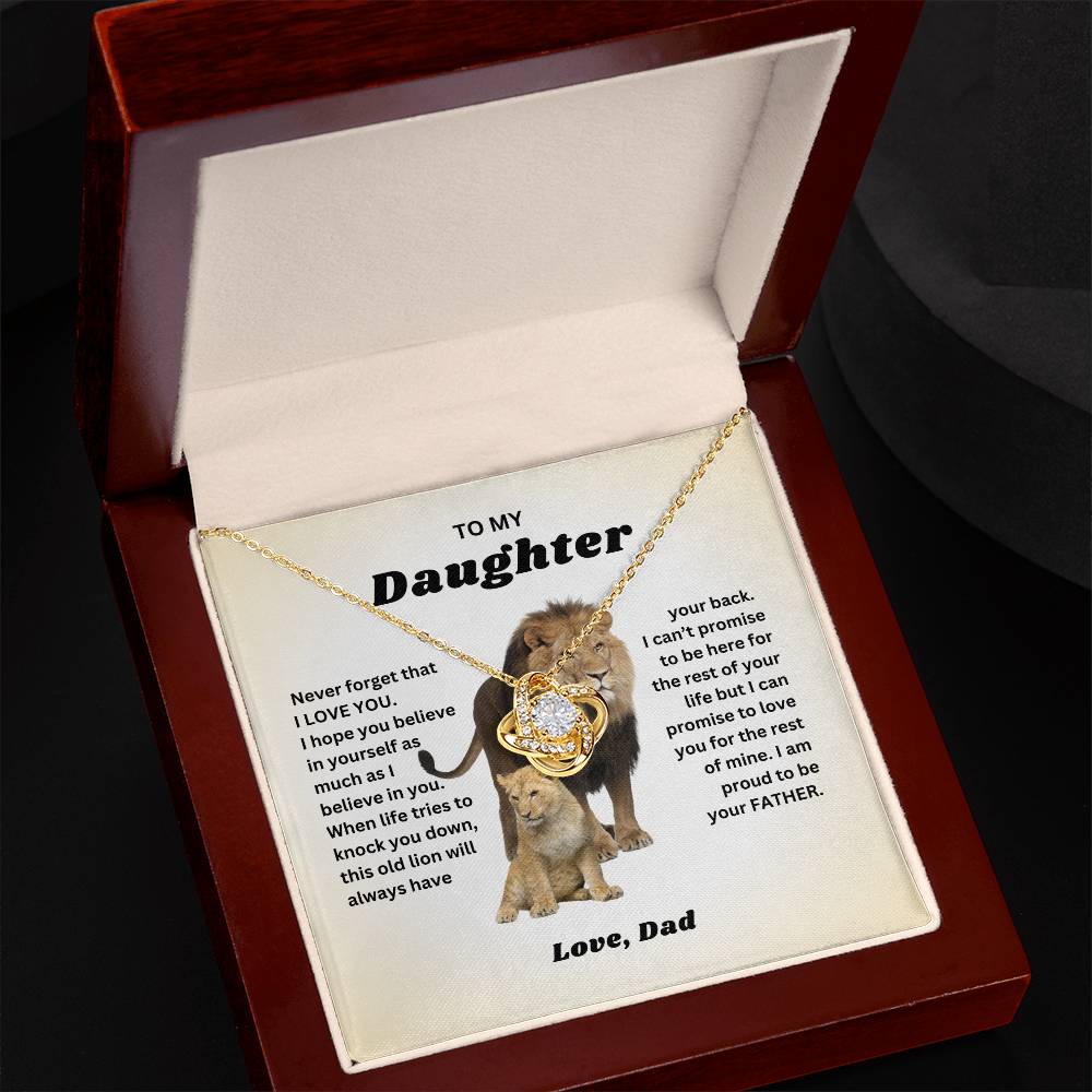 [Almost Sold Out] Daughter - Proud Lion - From Dad Love Knot Necklace