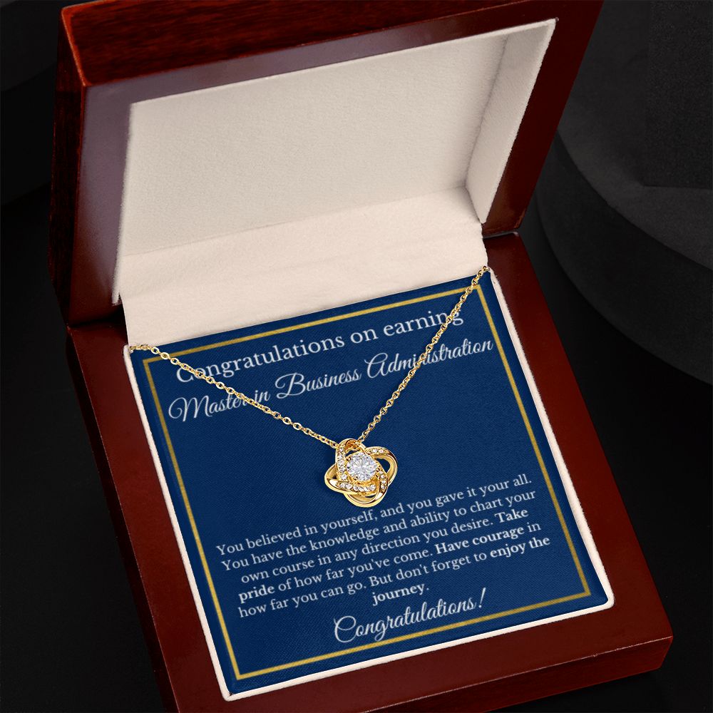 MS in Business Degree, Graduation Gifts, Business School Graduate Gifts Masters of Business Administration Gold Diamond Necklace