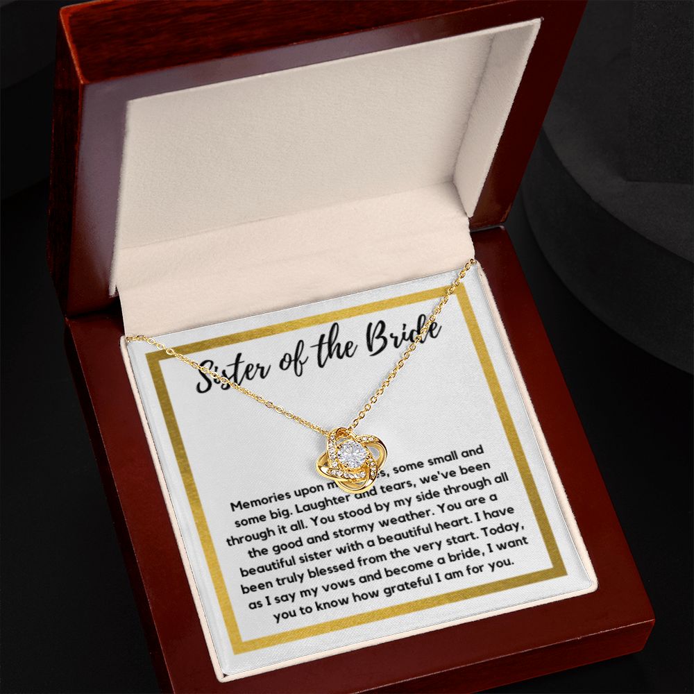 Sister of the Bride Gift Necklace, Sister Wedding Gift from Bride to Sister rehearsal dinner Gift to my Sister on my Wedding Day