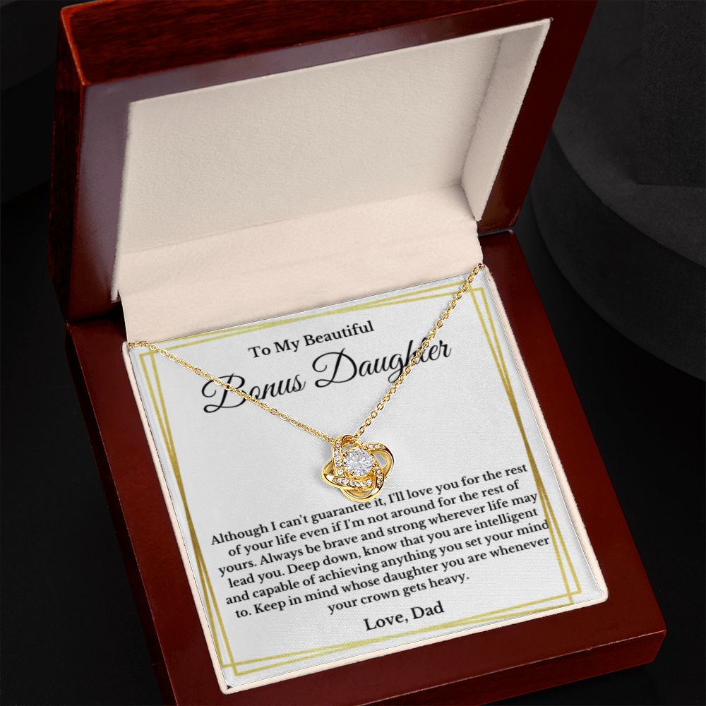 Bonus Daughter Necklace, Mother to Daughter Gift, Step Daughter Jewelry, Birthday Gift, Message Card