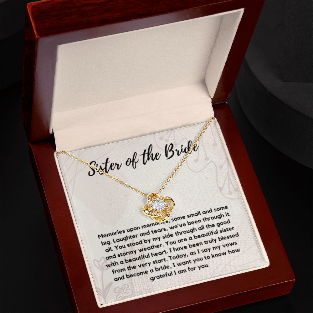 Sister of the Bride Gift Necklace, Sister Wedding Gift from Bride to Sister rehearsal dinner Gift to my Sister on my Wedding Day