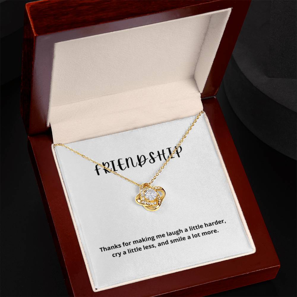 EllePendants Knot of Friendship, Hearts Friendship Necklace, Best Friend Necklaces, Friendship Jewelry Long Distance Birthday Christmas, Love Knot