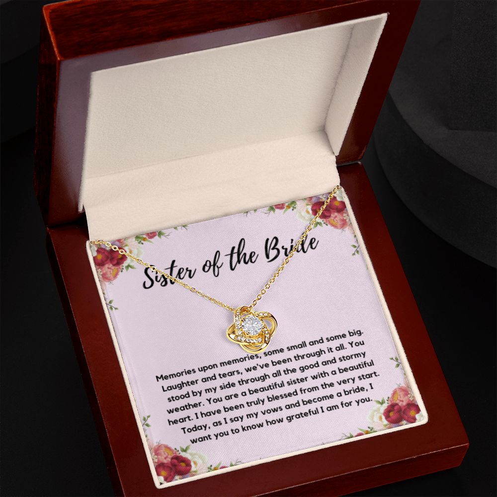 Sister of the Bride Gift Necklace, Sister Wedding Gift from Bride to Sister rehearsal dinner Gift to my Sister on my Wedding Day