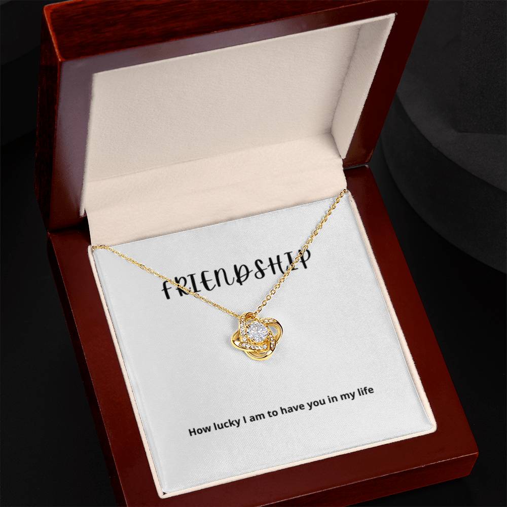 EllePendants Knot of Friendship, Hearts Friendship Necklace, Best Friend Necklaces, Friendship Jewelry Long Distance Birthday Christmas, Love Knot