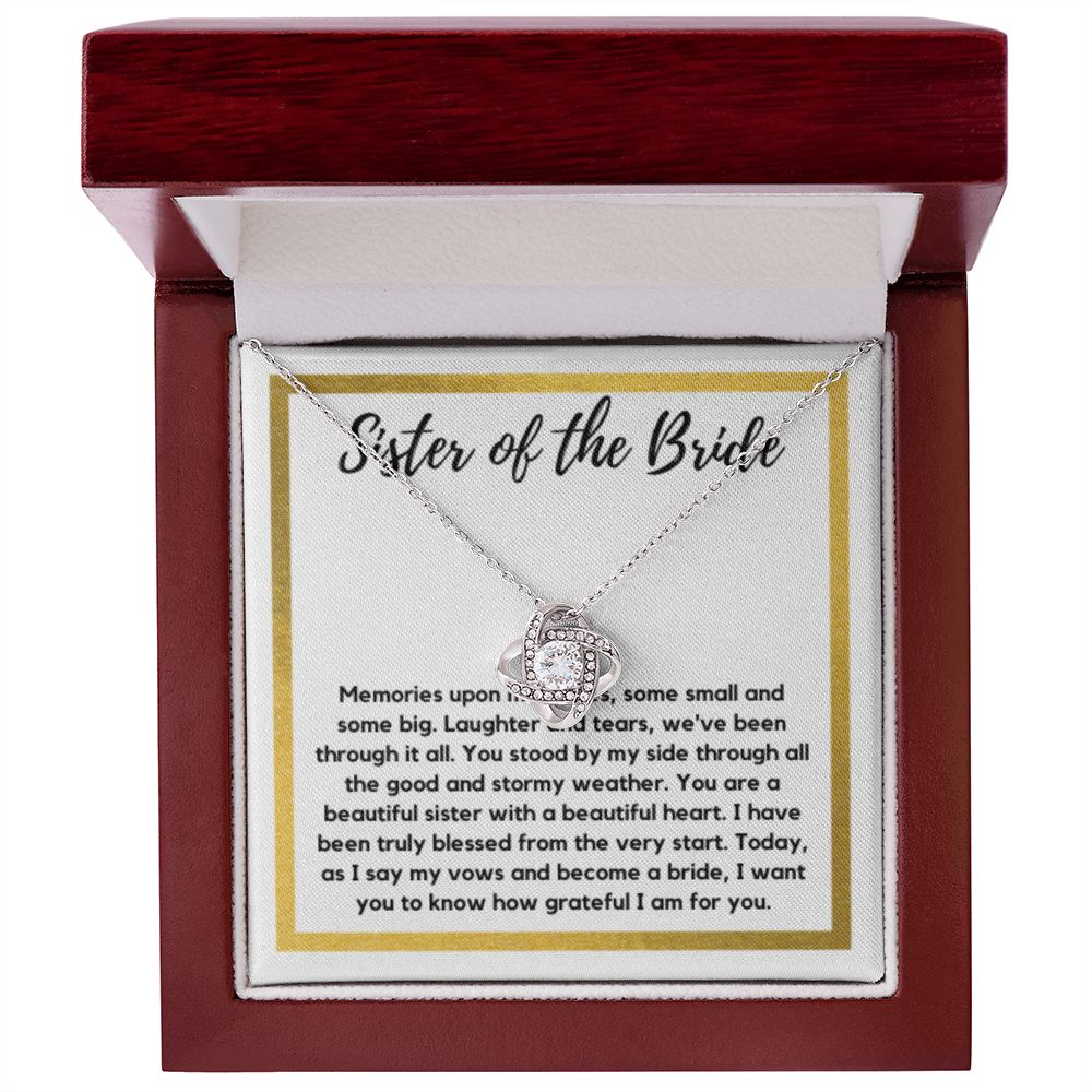 Sister of the Bride Gift Necklace, Sister Wedding Gift from Bride to Sister rehearsal dinner Gift to my Sister on my Wedding Day