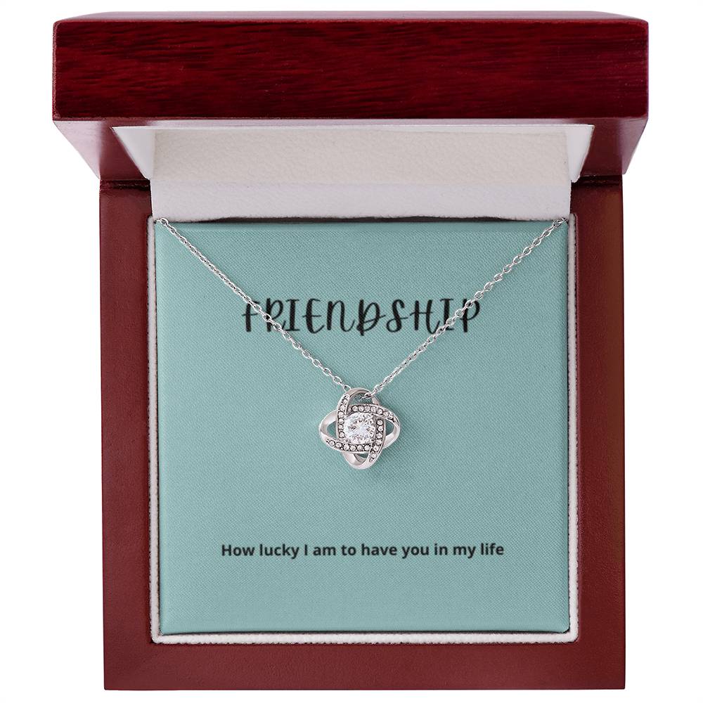 EllePendants Knot of Friendship, Hearts Friendship Necklace, Best Friend Necklaces, Friendship Jewelry Long Distance Birthday Christmas, Love Knot