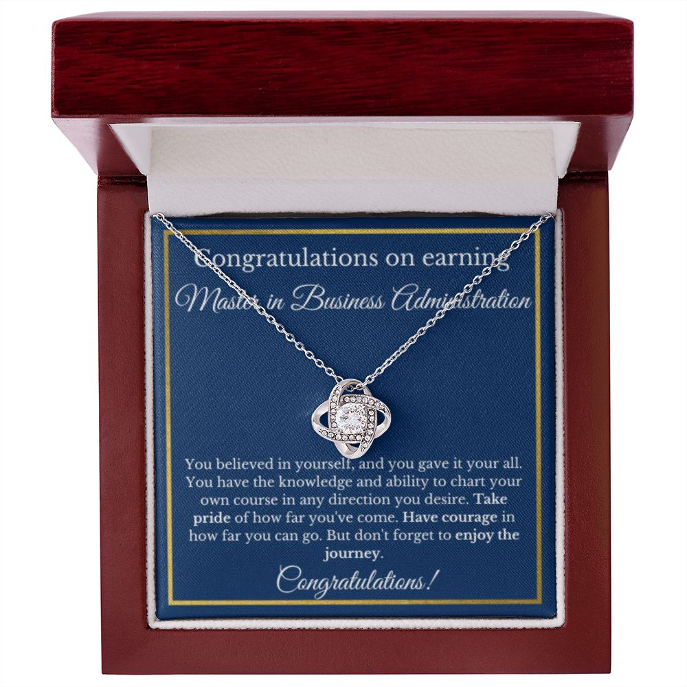 MS in Business Degree, Graduation Gifts, Business School Graduate Gifts Masters of Business Administration Gold Diamond Necklace