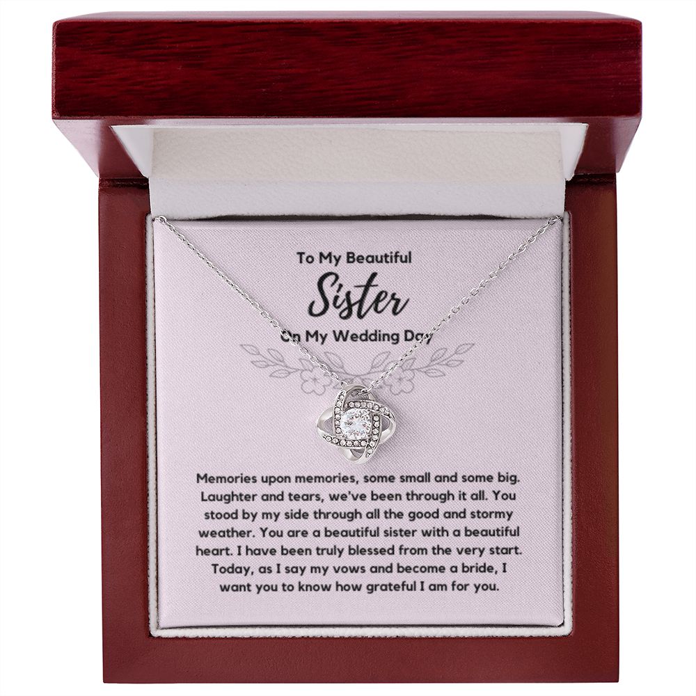 Sister of the Bride Gift Necklace, Sister Wedding Gift from Bride to Sister rehearsal dinner Gift to my Sister on my Wedding Day