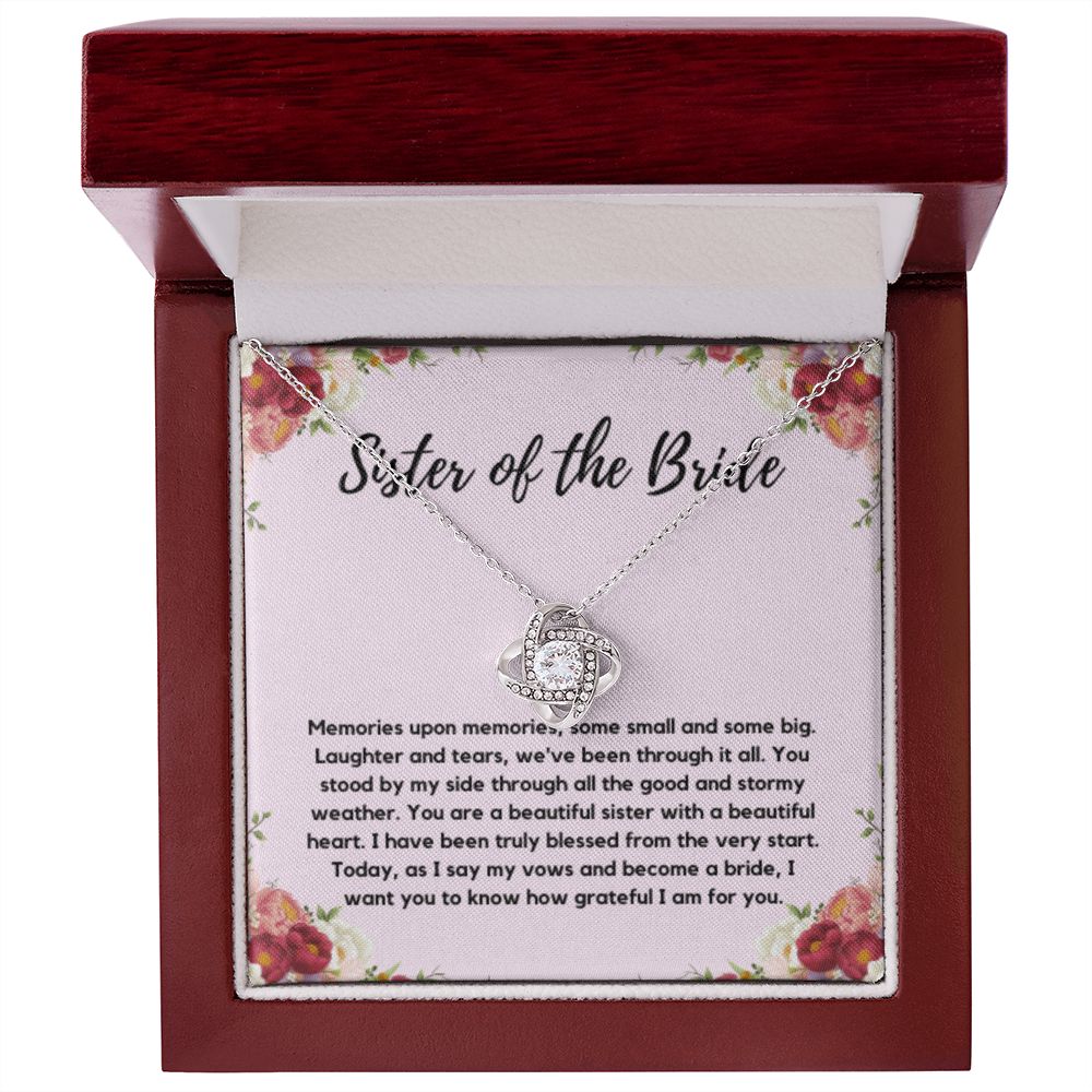 Sister of the Bride Gift Necklace, Sister Wedding Gift from Bride to Sister rehearsal dinner Gift to my Sister on my Wedding Day