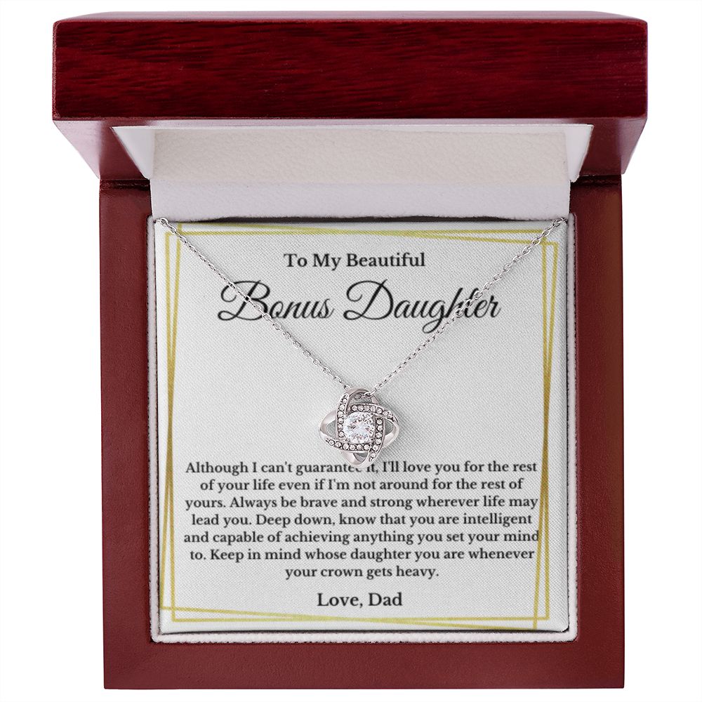 Bonus Daughter Necklace, Mother to Daughter Gift, Step Daughter Jewelry, Birthday Gift, Message Card