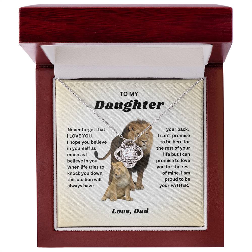 [Almost Sold Out] Daughter - Proud Lion - From Dad Love Knot Necklace