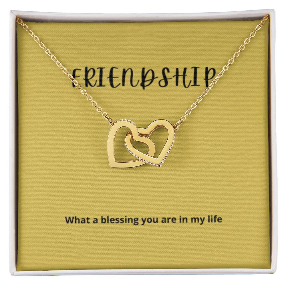 EllePendants Interlocking Hearts Friendship Necklace, Best Friend Necklaces, Friendship Necklaces Jewelry Long Distance Birthday Christmas