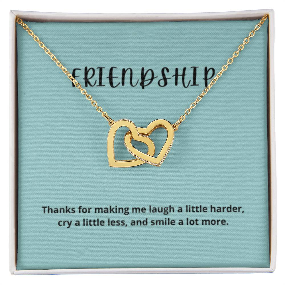 EllePendants Interlocking Hearts Friendship Necklace, Best Friend Necklaces, Friendship Necklaces Jewelry Long Distance Birthday Christmas