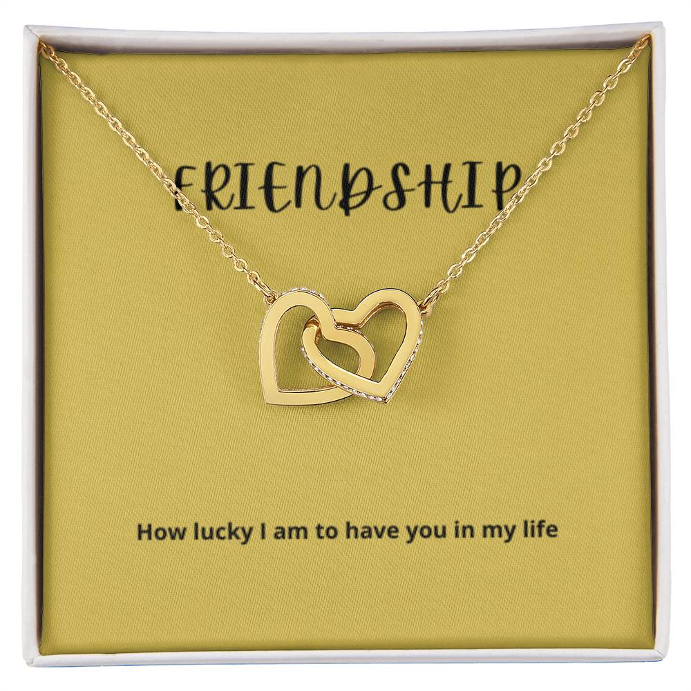 EllePendants Interlocking Hearts Friendship Necklace, Best Friend Necklaces, Friendship Necklaces Jewelry Long Distance Birthday Christmas