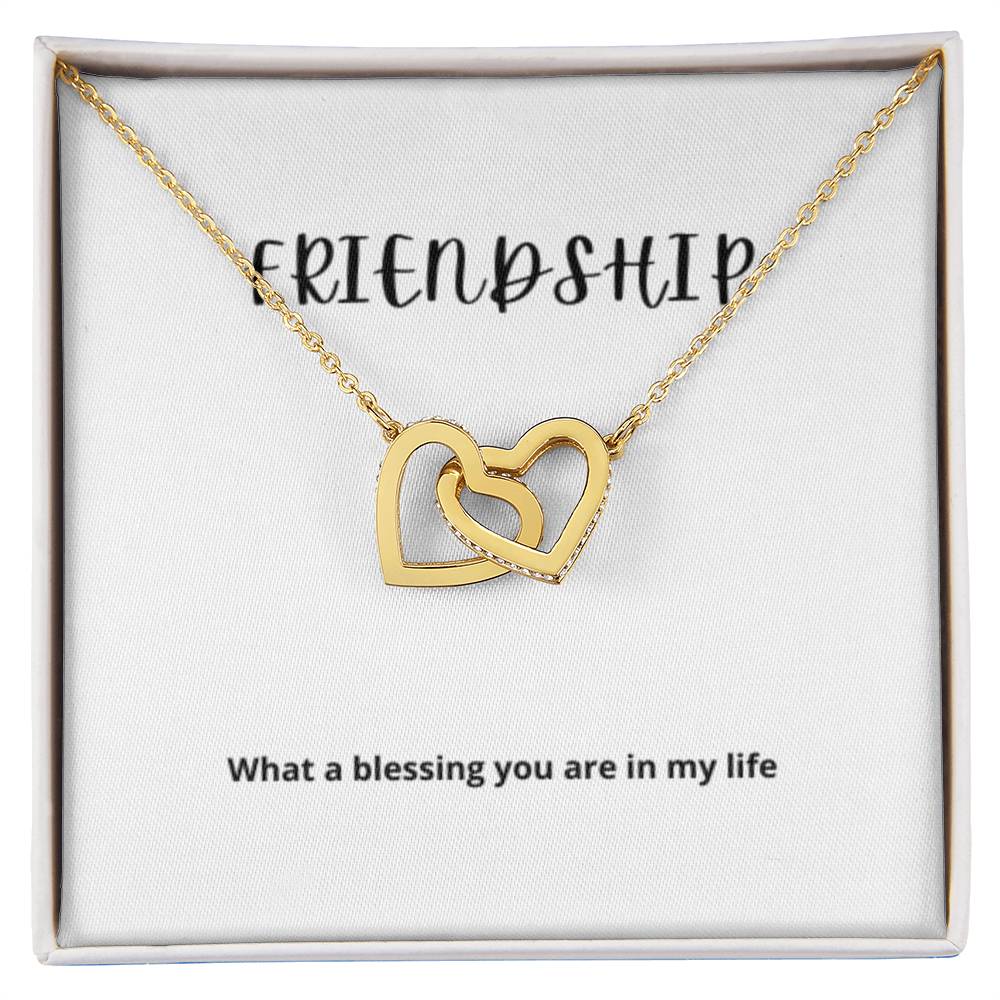 EllePendants Interlocking Hearts Friendship Necklace, Best Friend Necklaces, Friendship Necklaces Jewelry Long Distance Birthday Christmas