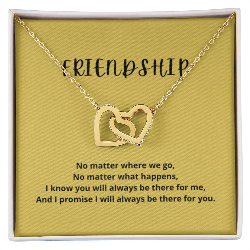 EllePendants Interlocking Hearts Friendship Necklace, Best Friend Necklaces, Friendship Necklaces Jewelry Long Distance Birthday Christmas