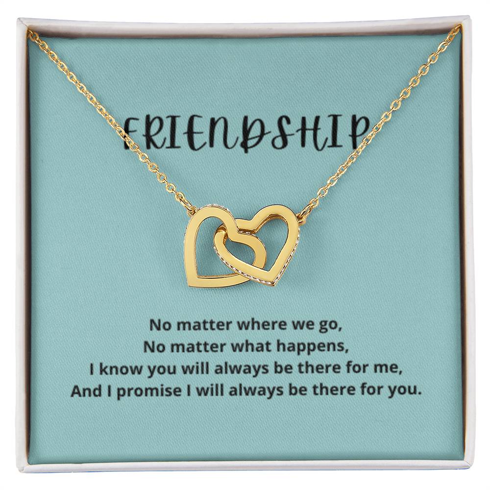 EllePendants Interlocking Hearts Friendship Necklace, Best Friend Necklaces, Friendship Necklaces Jewelry Long Distance Birthday Christmas