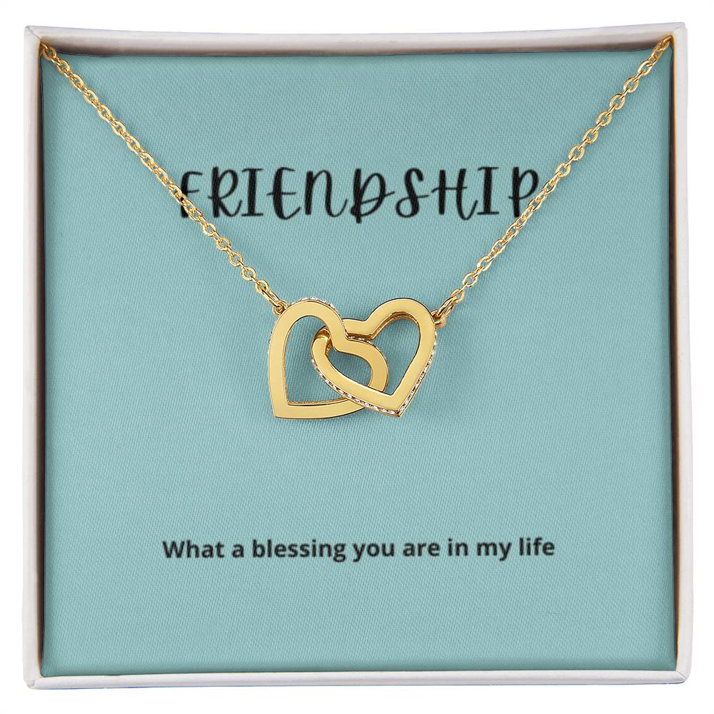 EllePendants Interlocking Hearts Friendship Necklace, Best Friend Necklaces, Friendship Necklaces Jewelry Long Distance Birthday Christmas