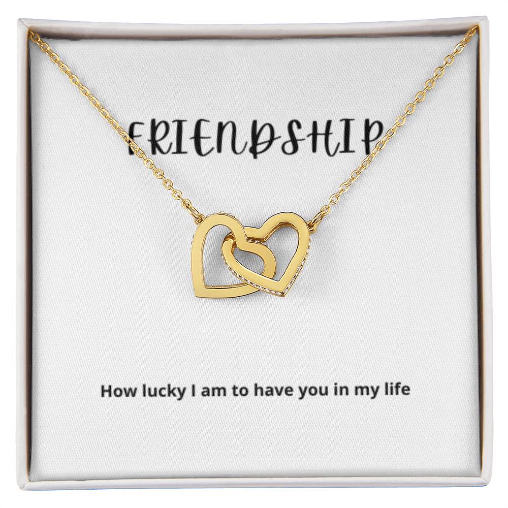 EllePendants Interlocking Hearts Friendship Necklace, Best Friend Necklaces, Friendship Necklaces Jewelry Long Distance Birthday Christmas