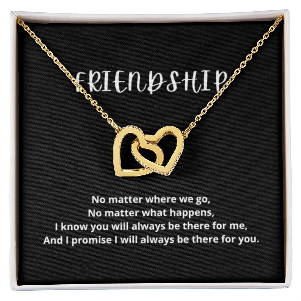 EllePendants Interlocking Hearts Friendship Necklace, Best Friend Necklaces, Friendship Necklaces Jewelry Long Distance Birthday Christmas