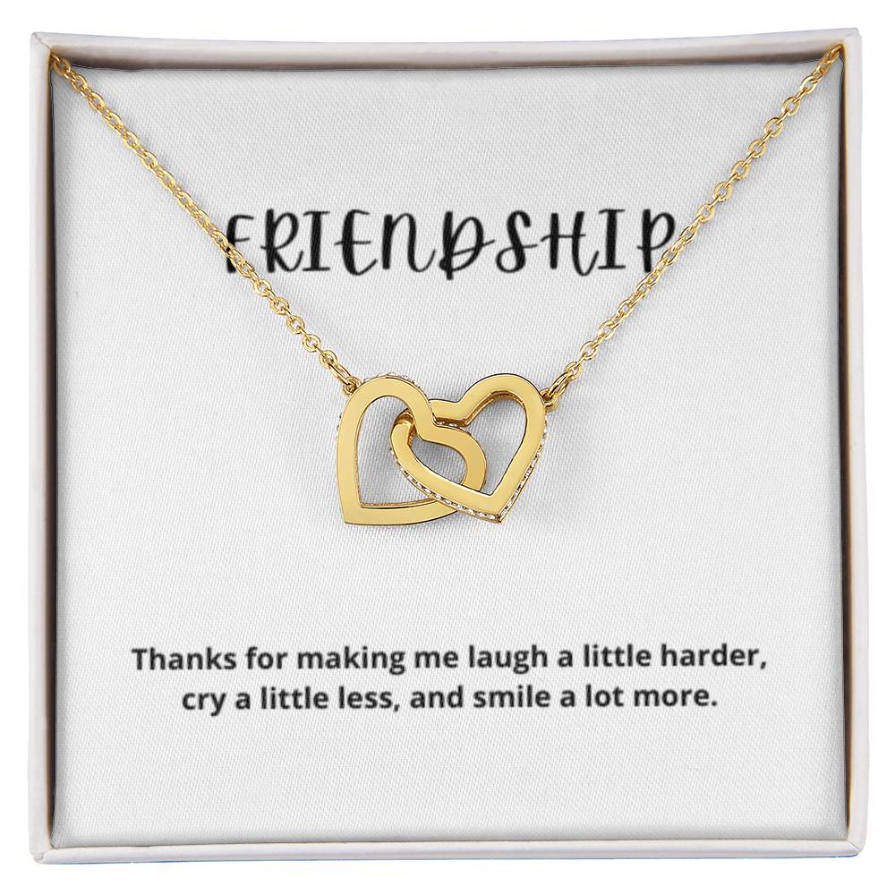 EllePendants Interlocking Hearts Friendship Necklace, Best Friend Necklaces, Friendship Necklaces Jewelry Long Distance Birthday Christmas