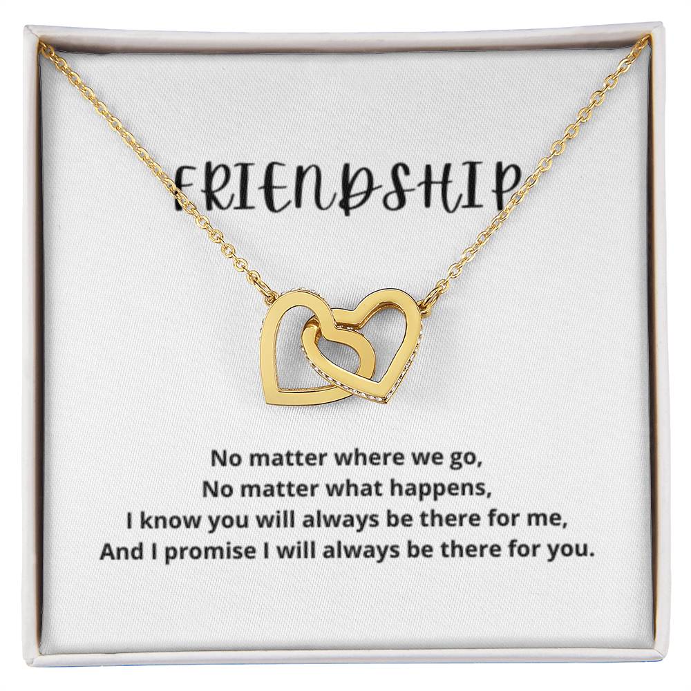 EllePendants Interlocking Hearts Friendship Necklace, Best Friend Necklaces, Friendship Necklaces Jewelry Long Distance Birthday Christmas