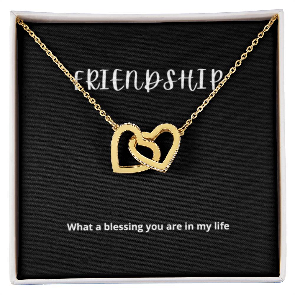 EllePendants Interlocking Hearts Friendship Necklace, Best Friend Necklaces, Friendship Necklaces Jewelry Long Distance Birthday Christmas