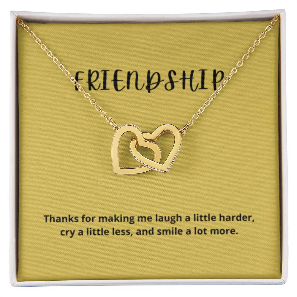 EllePendants Interlocking Hearts Friendship Necklace, Best Friend Necklaces, Friendship Necklaces Jewelry Long Distance Birthday Christmas