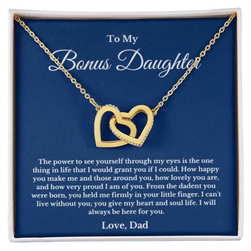 To My Bonus Daughter Necklace, Father Step Daughter Necklace, Birthday, Gifts to Bonus Daughter, Message Card Necklace