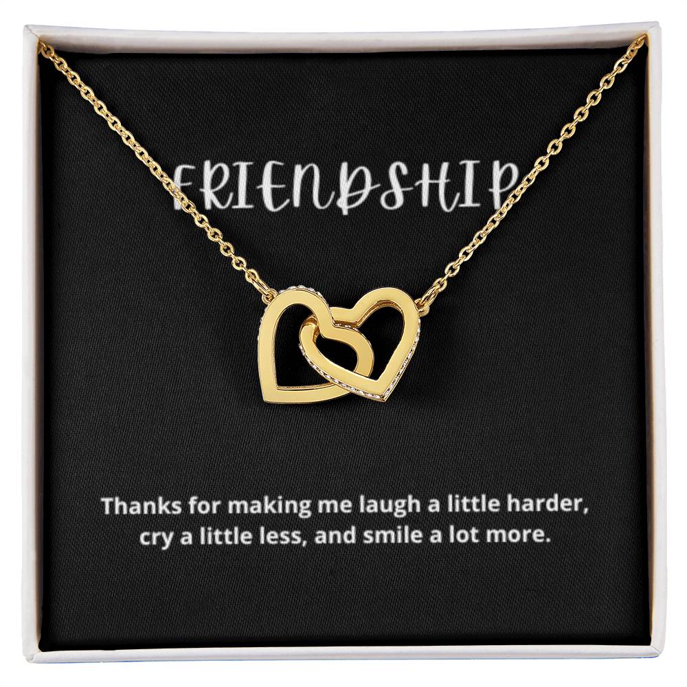 EllePendants Interlocking Hearts Friendship Necklace, Best Friend Necklaces, Friendship Necklaces Jewelry Long Distance Birthday Christmas