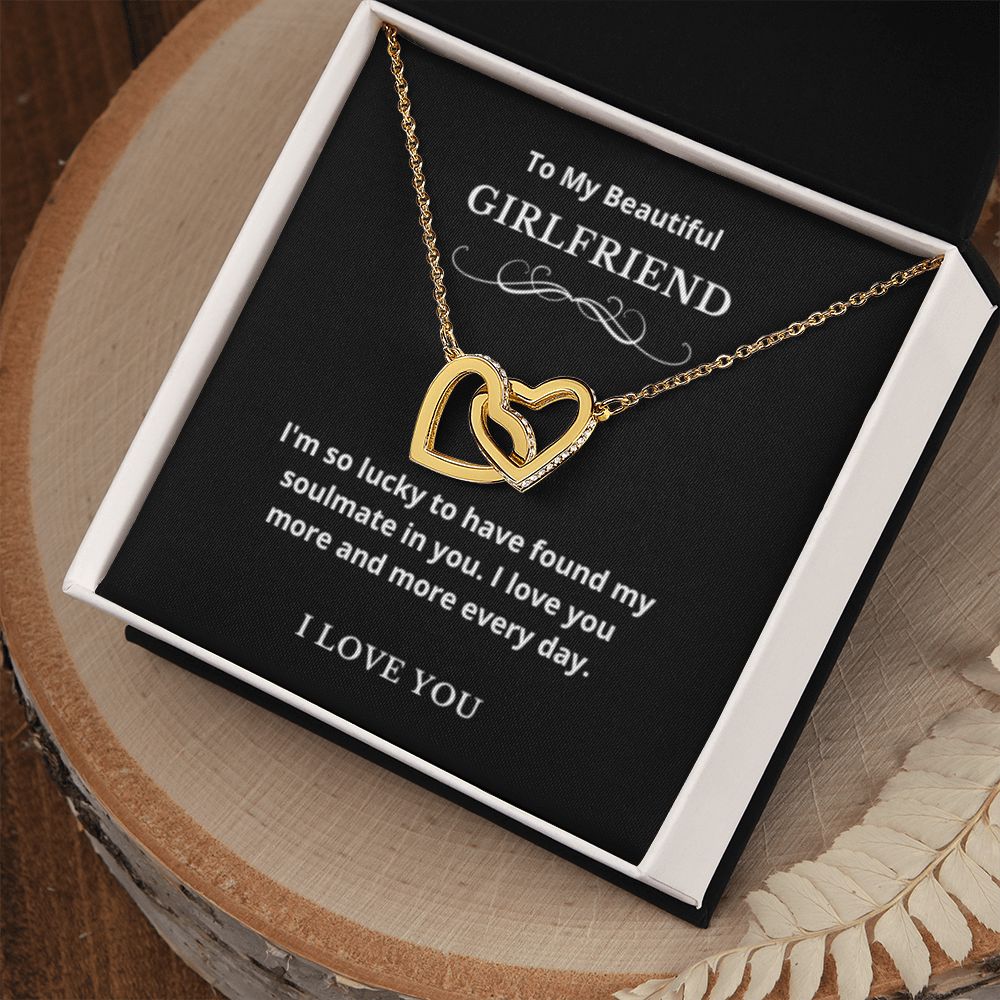 Hearts Jewelry, FG Family Gift, Girlfriend Necklace, Gift from Boyfriend, To My Soulmate Jewelry, GF Birthday Gift