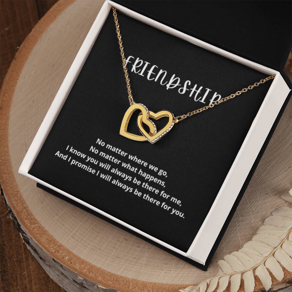 EllePendants Interlocking Hearts Friendship Necklace, Best Friend Necklaces, Friendship Necklaces Jewelry Long Distance Birthday Christmas