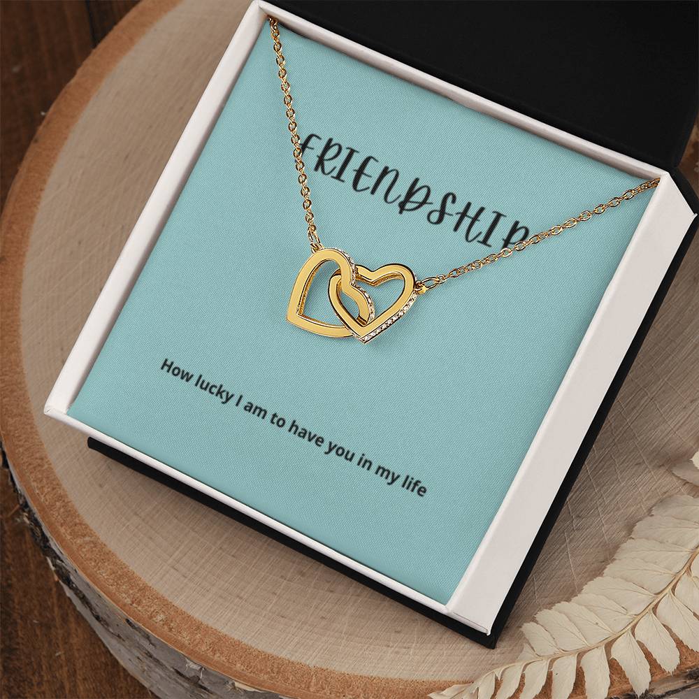 EllePendants Interlocking Hearts Friendship Necklace, Best Friend Necklaces, Friendship Necklaces Jewelry Long Distance Birthday Christmas