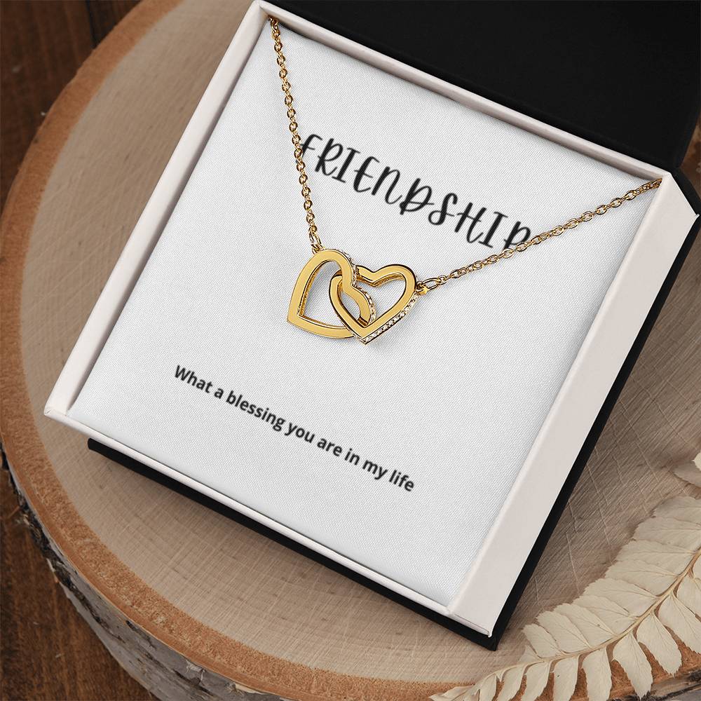 EllePendants Interlocking Hearts Friendship Necklace, Best Friend Necklaces, Friendship Necklaces Jewelry Long Distance Birthday Christmas