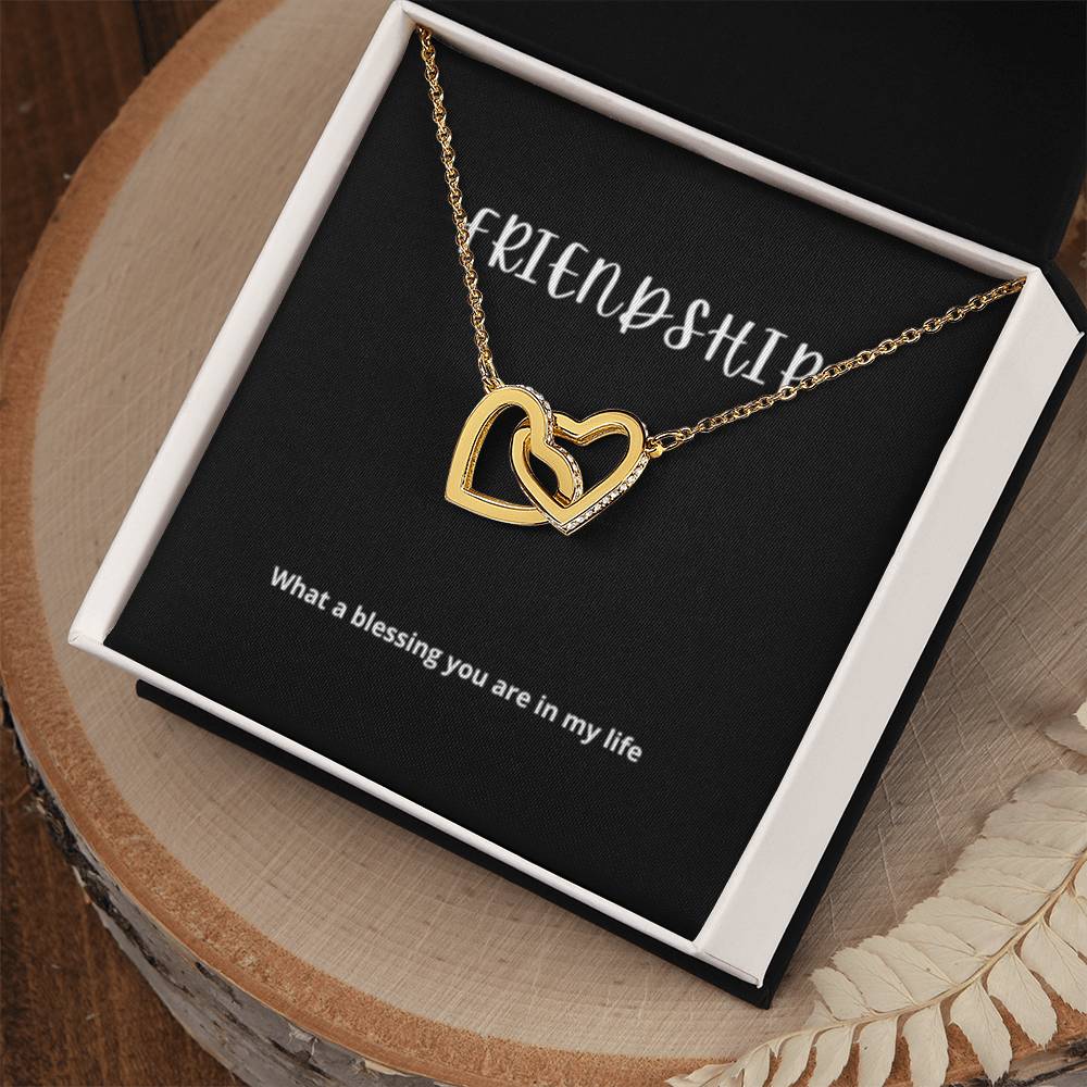 EllePendants Interlocking Hearts Friendship Necklace, Best Friend Necklaces, Friendship Necklaces Jewelry Long Distance Birthday Christmas