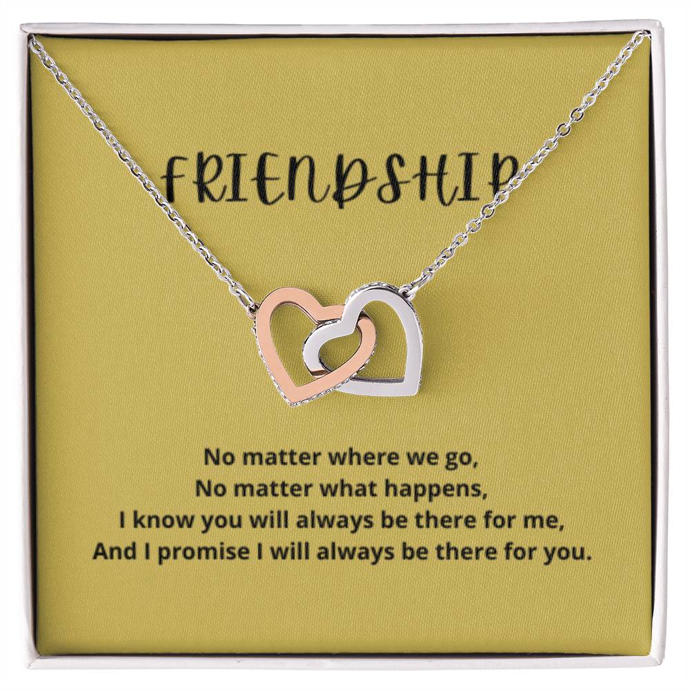 EllePendants Interlocking Hearts Friendship Necklace, Best Friend Necklaces, Friendship Necklaces Jewelry Long Distance Birthday Christmas