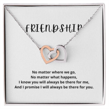 EllePendants Interlocking Hearts Friendship Necklace, Best Friend Necklaces, Friendship Necklaces Jewelry Long Distance Birthday Christmas